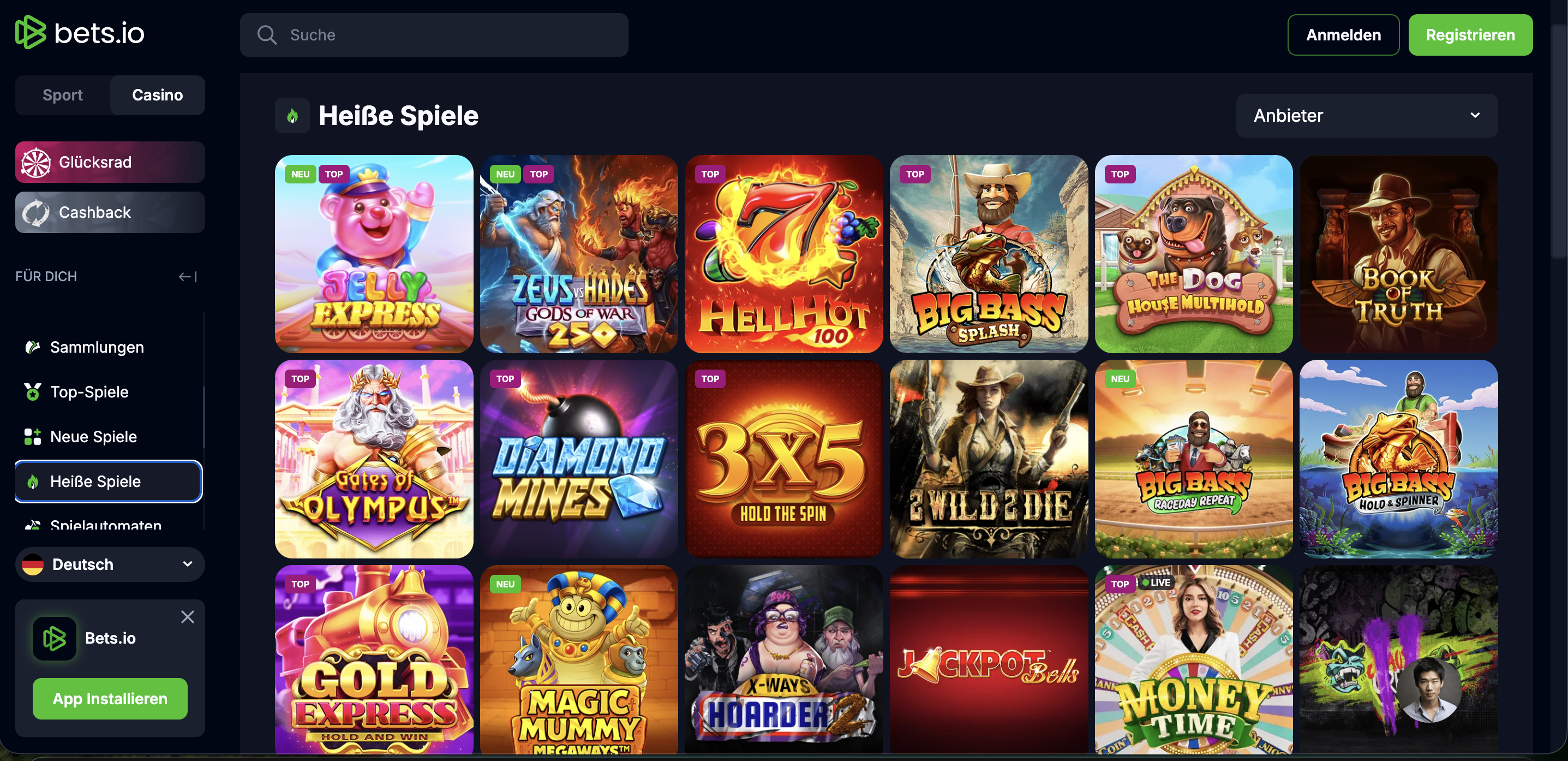 Bets.io Hot Games