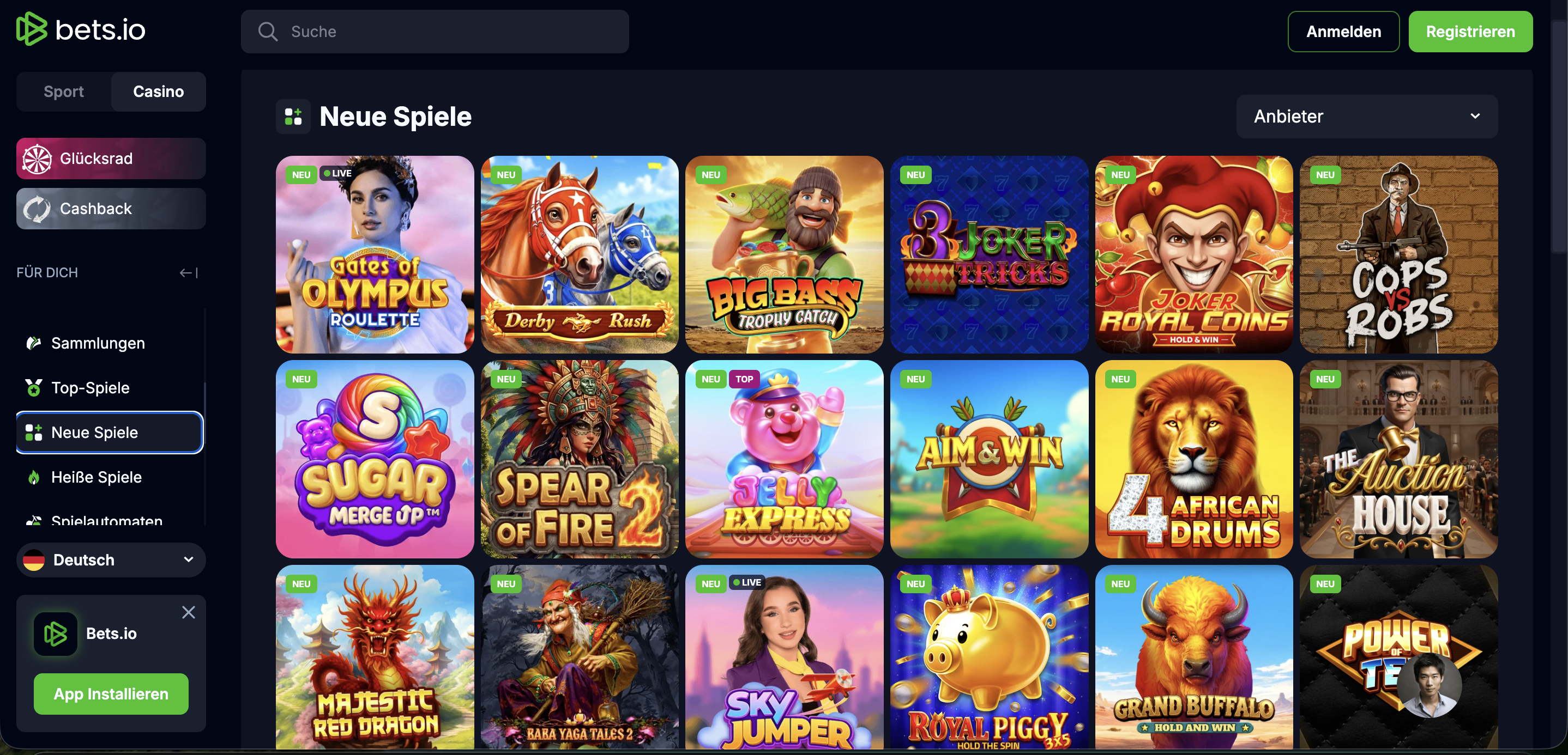 Bets.io New Games