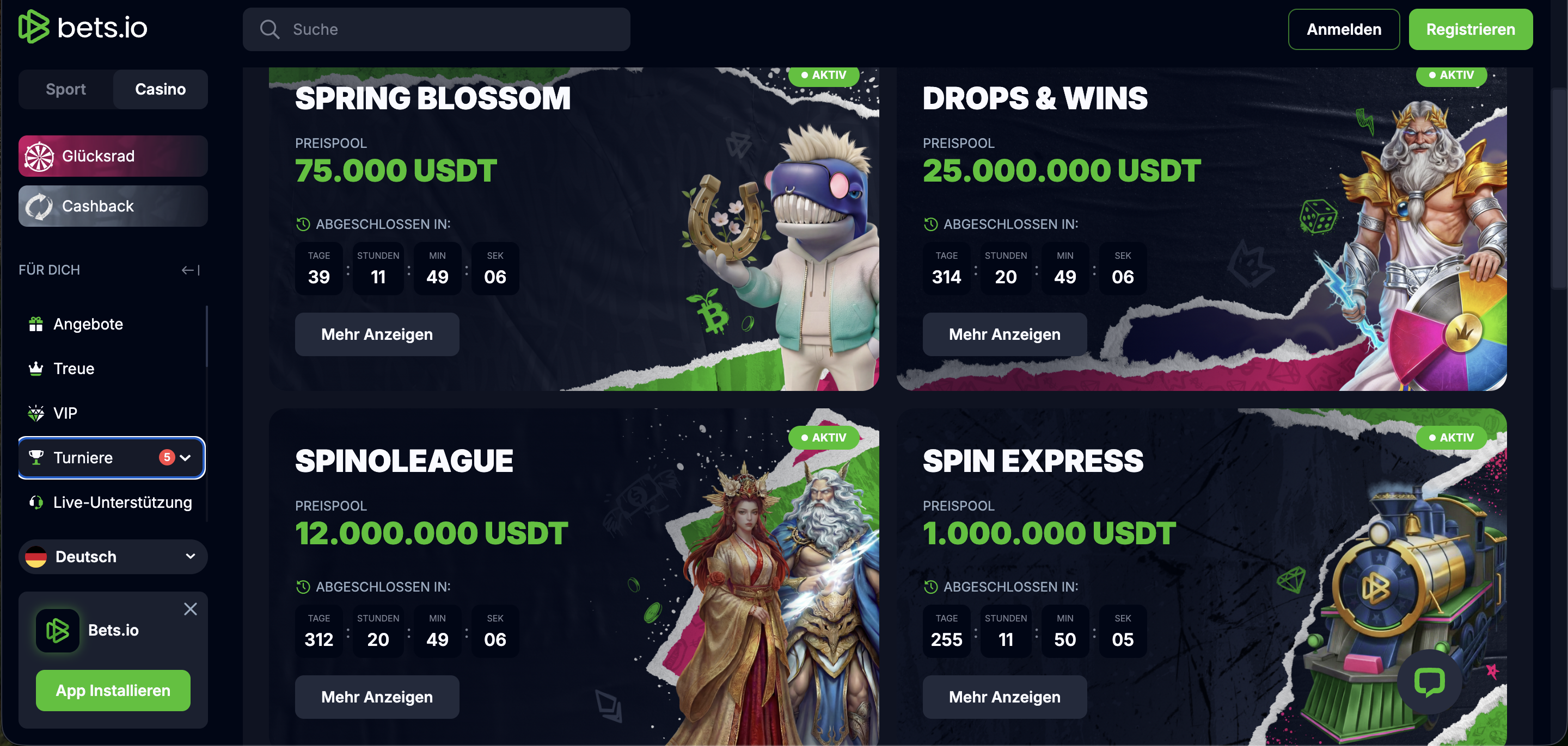 Bets.io Tournaments and Races